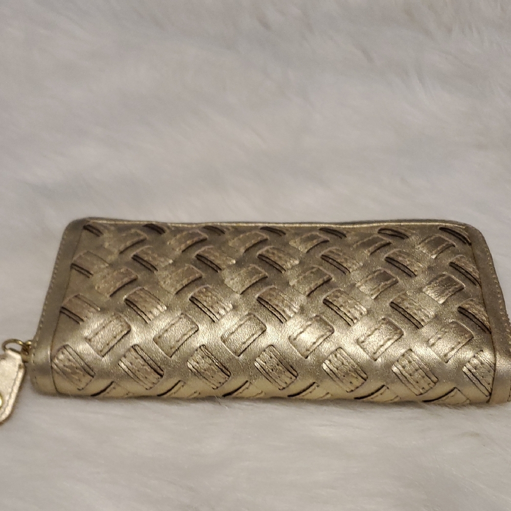Coach Gold Zip around Wallet